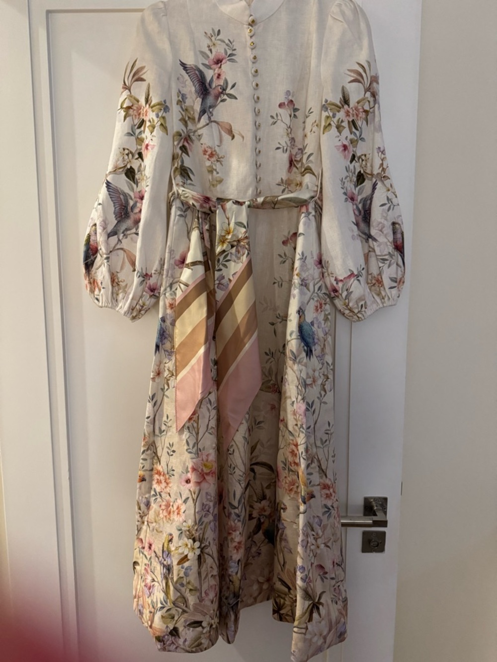 ZIMMERMANN
Rebellion tie-detailed printed linen midi dress (Size 1)